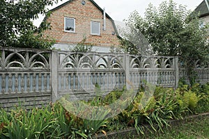 Part of gray concrete wall