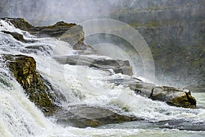 Part Gullfoss Waterfall Golden Circle Iceland