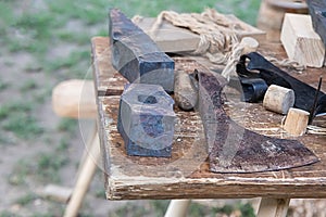 Part for hand tools, hammer and ax head, hand forging