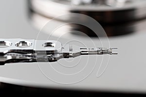 Part of hard disk close-up