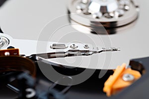 Part of hard disk close-up