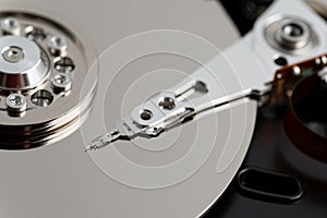 Part of hard disk close-up
