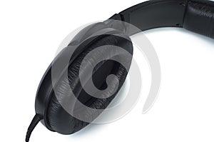 Part headphones close-up on white background. photo