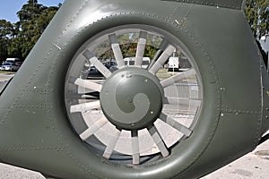 Part of a helicopter tail rotor