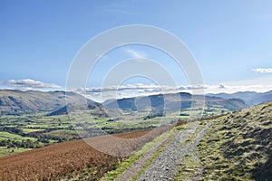 Looking from high path by Lonscale Fell, Lake District