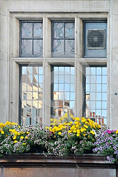 Part of historic building facade in London