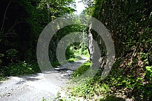 Part Ilanovska valley called Gate - crossing between large rocks at the entrance to the pathway to the mountain saddle called