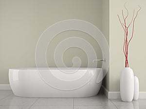 Part of the interior bathroom with branches decor