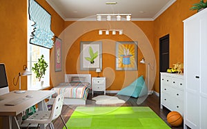 Part of interior modern childroom