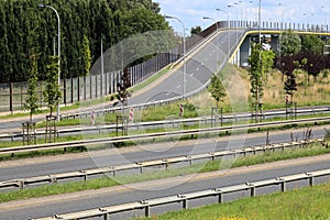 Part of a junction with viaduct in Warsaw, Poland