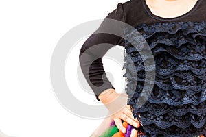 Part of kid black blouse with ruche