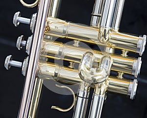 Part of loud brass orchestra instrument trumpet