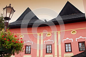 Part of Main square of historical Spisska Sobota town, currently city district of Poprad