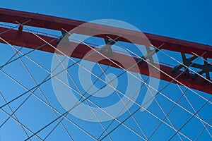 A part of mesh arch of Bugrinsky bridge