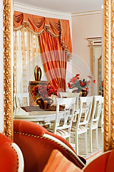 Part of modern art deco style dining room
