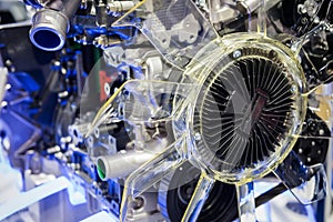 Part of Modern car hybrid engine