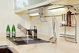 Part of modern Kitchen interior with Sink