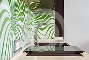 Part of modern Kitchen interior with Sink