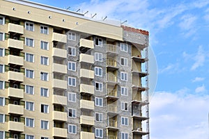 Part of modern residential building under construction