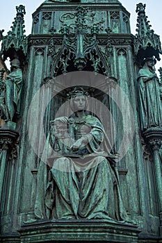 A part of the monument of Charles IV - Karolo Quarto from 1848 in Prague