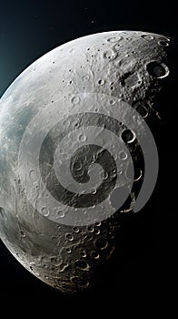 Part of the moon in vertical format