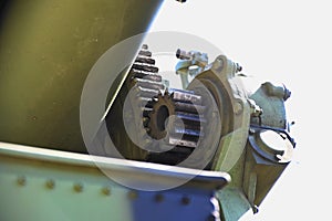 Part of the moving gear mechanism of an artillery weapon