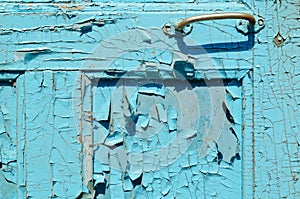 Part of old blue door