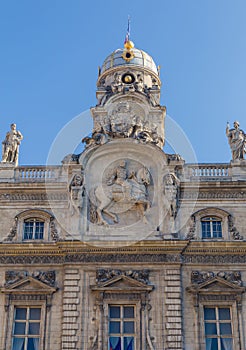 Part of old building Lyon, France