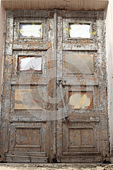 Part of old ruined door