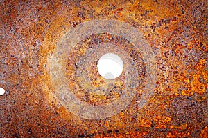 Part of old rusty circular saw blade