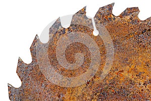 Part of old rusty circular saw blade