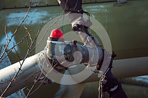 Part of an old rusty plane. Close-up.