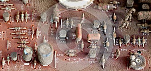 Part of old vintage printed circuit board