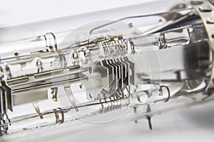 A part of oscilloscope tube is intended for registration of electrical processes of visual observations in various radio