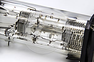 A part of oscilloscope tube is intended for registration of electrical processes of visual observations in various radio