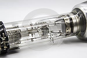 A part of oscilloscope tube is intended for registration of electrical processes of visual observations in various radio