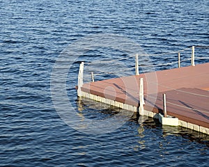 The part of the quay and the fencing with ropes from the water surface