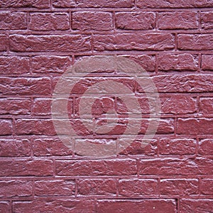 Part of red painted brick wall and add cut