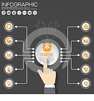 Vector infographic of technology or education process.