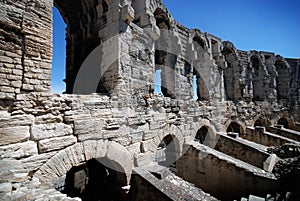 Part of Roman Arena in Arles, Provence, France