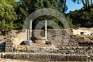 Part of the ruins of the Nymphaion , Ancient Olympia, Greece