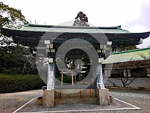 Part of a shinto shrine called Hokoku shrine in Osaka Castle Park