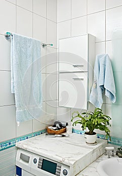 Part of small modern bathroom interior