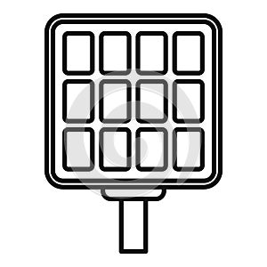 Part solar panel icon outline vector. Fixture electrical