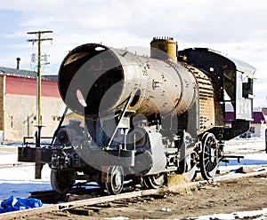 part of steam locomotive, Alamosa, Colorado, USA photo
