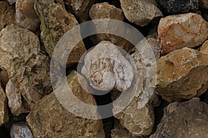 Part of a stone mountain with large narural stones photo
