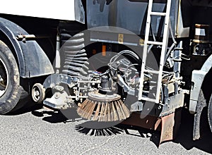 Part of the street cleaner vehicle