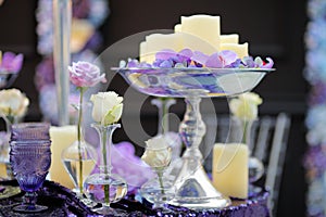 Part of stylish indoor wedding party or date interior