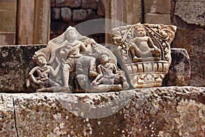 Part of the temple image of Buddha, Cambodia