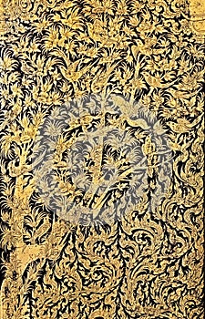 Part of Thai Art Antique Gild Lacquer photo